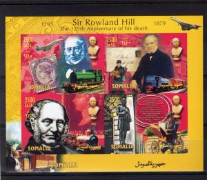 Somalia 2004 Rowland Hill/Concorde/Trains/Bicycle/Stamp on Stamp SS Imperforated