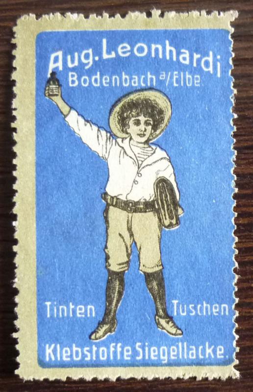 NICE POSTER STAMP! germany austria reklamemarke children child boy ink  J82