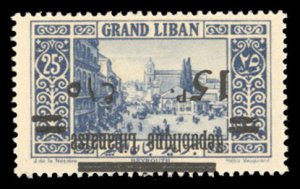 Lebanon #84 (YT 96d) Cat€180, 1927 15p on 25p, overprint inverted, never hinged