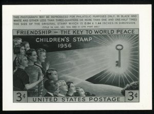 USA #1085 Children's Issue A532 Photo Essay BW 3x4¼ Publicity Card