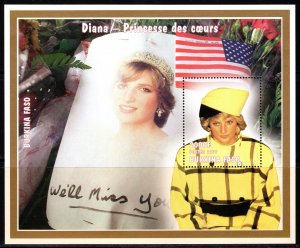 Burkina Faso 1997 Sc#1090U  DIANA PRINCESS OF HEARTS We'll Miss You S/S MNH