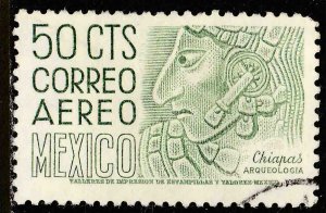 MEXICO C287, 50c 1950 Def 5th Issue Fluorescent uncoated. USED. F-VF. (1436)