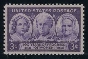 US Stamp #959 - 100 Years of Women 3c - PSE Cert - XF-SUP 95- MNH - SMQ $25.00