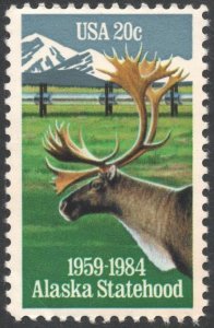 SC#2066 20¢ Alaska Statehood, 25th Anniversary Single (1984) MNH