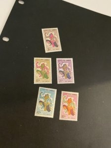Cambodia sc C19-C23 MNH comp set
