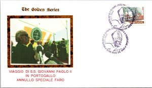 Vatican FDC 1982 - SS J Paul II Faro Spcl Cancellation - Golden Series - F30880
