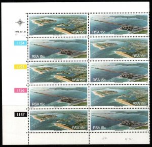 SOUTH AFRICA SG442a 1978 HARBOURS BLOCK OF 5 MNH