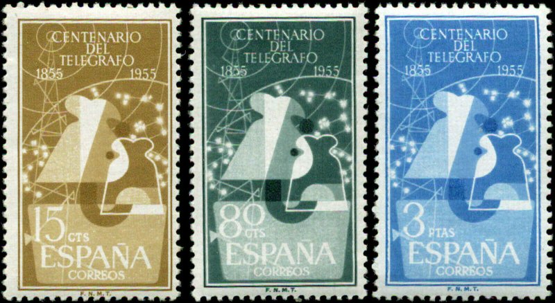 Spain Scott #839 - #841 Compete Set of 3 Mint Never Hinged