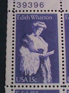 ​UNITED STATES -1980 SC#1832  EDITH WHARTON -MNH BLOCK OF 4 VERY FINE