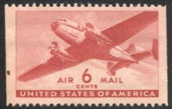 US 1943 Sc C25a  Mint LH  VF  6c Transport Booklet pane single