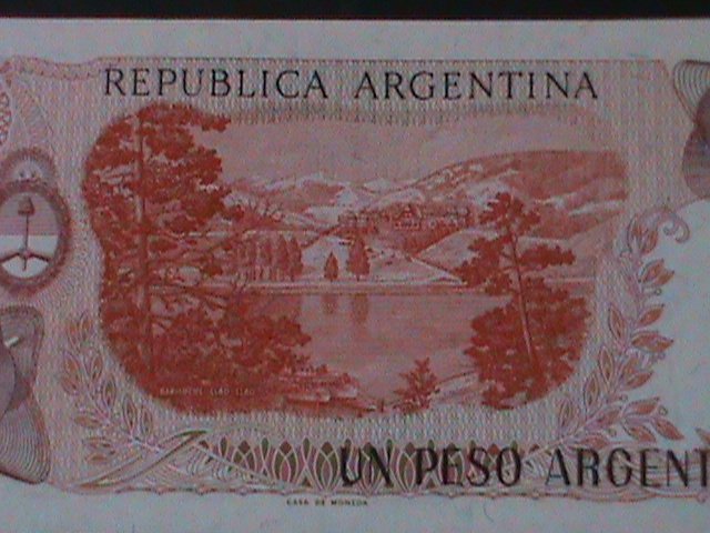 ​ARGENTINA-1973 CENTRAL BANK-$1 PESO-UN-CIRCULATED-VERY FINE-51 YEARS OLD