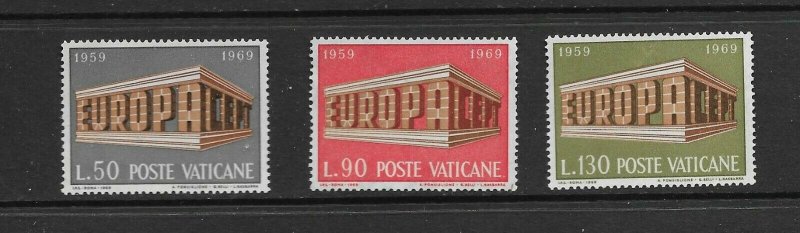 VATICAN - EUROPA 1969 - SCOTT 470 TO 472 - MNH