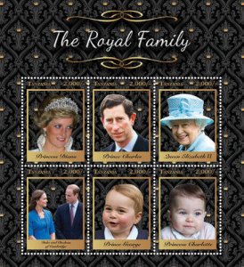 Tanzania 2016 - Queen - British Royal Family - Sheet of 6 Stamps - MNH