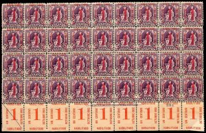 Sheetlet with 36 stamps + printed border tabs