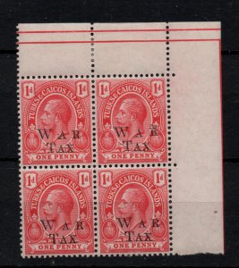 Turks & Caicos KGV 1d War Tax Double R Impression (2nd stamp) WS37208