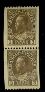 Canada #134i MINT Paste up pair F-VF OG NH Cat$150