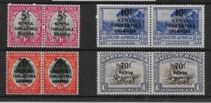 KENYA, UGANDA & TANGANYIKA SG151/4 1941-2 PICTORIAL OVERPRINT SET MTD MINT