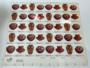 US 1706-1709 1709a Pueblo Art 13c sheet LR 37775 (40 stamps) MNH 1977