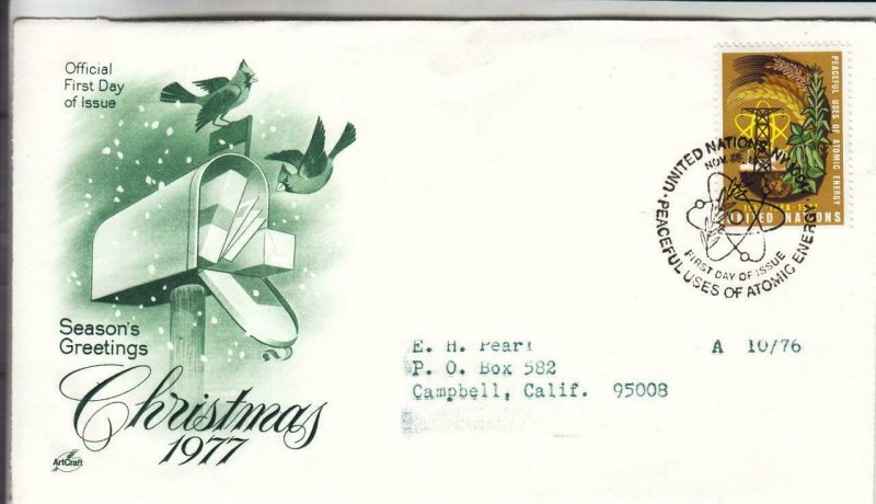 1977, United Nations: Christmas, Artcraft, FDC (E8666)