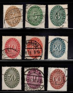 Germany Michel 114-122 Used 1927-1928 official stamps