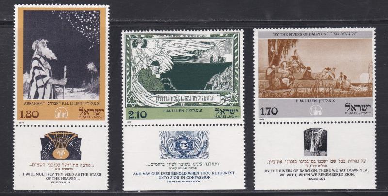 Israel #625-627 MNH with Tabs