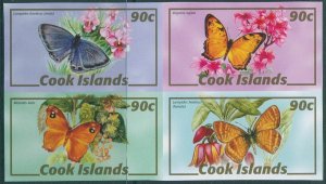 Cook Islands 2007 SG1506a Butterflies block of 4imperf MNH