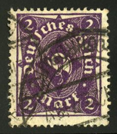 Germany #185c (Mi. 224b) Cat€110, 1922 2m deep violet, used, signed INFLA-Berlin