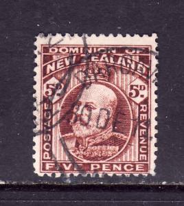 New Zealand-Sc#136-5p red brown KEVII-used-1909-12-