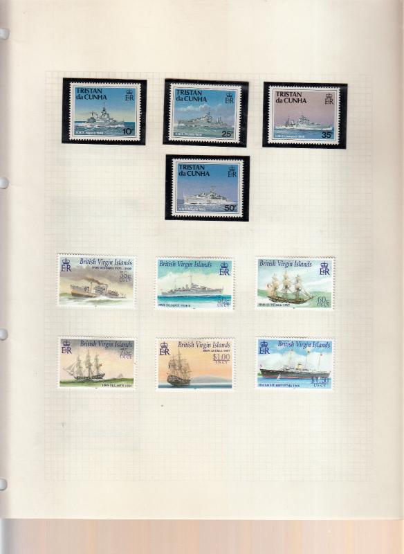 TRISTAN DA CUNHA VALUES/ SETS+ ONE BRITISH VIRGIN ISLANDS, ALL MILITARY THEMED