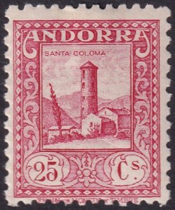 Andorra Spanish 1931 Sc 18a MH* perf 11.5