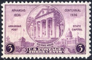 SC#782 3¢ Arkansas Statehood Centennial (1936) MNH