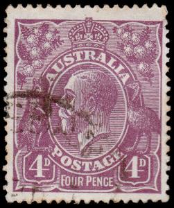 Australia Scott 32, Violet, Perf. 14 (1921) Used F-VF, CV $16.00 M