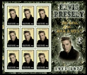 Palm Island 2003 - Elvis Presley, King of Rock N' Roll - Sheet of 9 - MNH