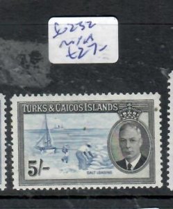 TURKS AND CAICOS KGVI 5/-  SG 232    MNH   P0308H