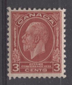 Canada #192 3c Deep Scarlet Vermilion 1932 Ottawa Conference Cream Gum VF-75 NH