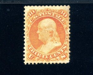 USAstamps Unused FVF US 1861 Franklin Scott 71 OG MH SCV $2600