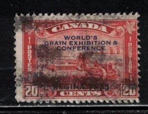 CANADA Scott # 203 Used - Harvesting Wheat With Grain Exhibition Overprint