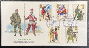 GB #1022-1026 Used VF/XF - First Day Cover - British Army Military 1983 [CVR206]