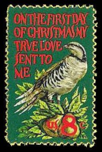 PCBstamps   US #1445 8c Christmas, Partridge, MNH, (18)