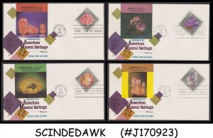 UNITED STATES USA - 1974 AMERICAN MINERAL HERITAGE - SET OF 4 FDC