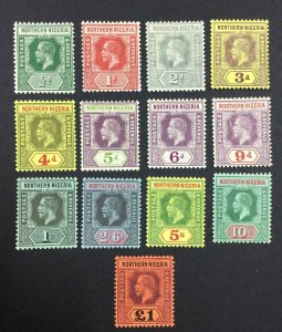 MOMEN: NORTHERN NIGERIA SG #40-52 1912 MINT OG H £250 LOT #64253