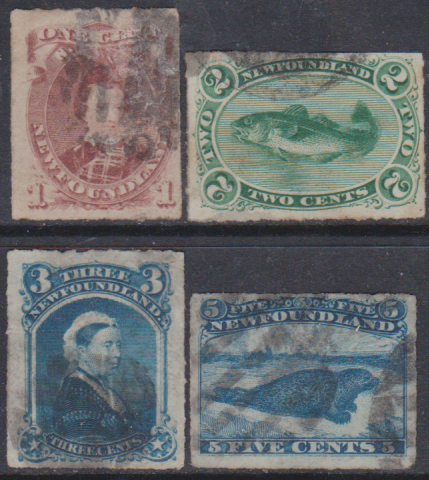 NEWFOUNDLAND 1876 USED ROULETTED SET CAT 