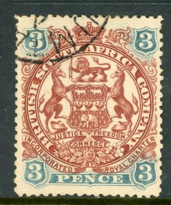 Southern Rhodesia 1897 British South Africa QV 3d SG #69 VFU A514