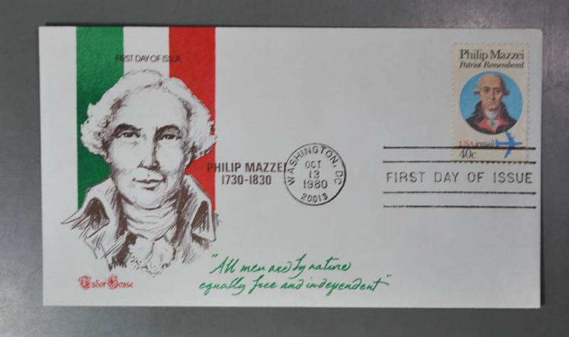 #C98 FDC  40¢ Phillip Mazzei Italian Political Writer  Tudor House Cachet