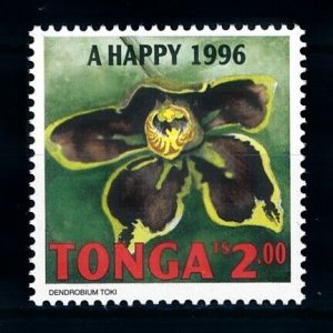 [75717] Tonga 1995 Flora flower Orchid Christmas A Happy 1996  MNH