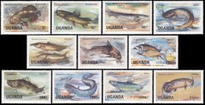 Uganda 1985 Sc 432-442 Fish CV $22.35 