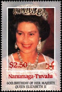 Tuvalu-Nanumaga #52-55, Complete Set(4), 1986, Royalty, Never Hinged