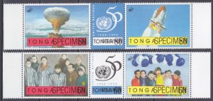 1995 Tonga 1386-1391Strip Space Shuttle - SPECIMENT 25,00 €