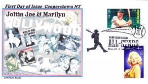 DJS Photo Combo FDC #4697 MLB Baseball All-Stars DiMaggio w/2967 Marilyn 2012