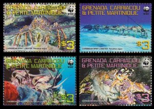 Grenada Carriacoa MNH Marine Life Spiny Lobster WWF 2009